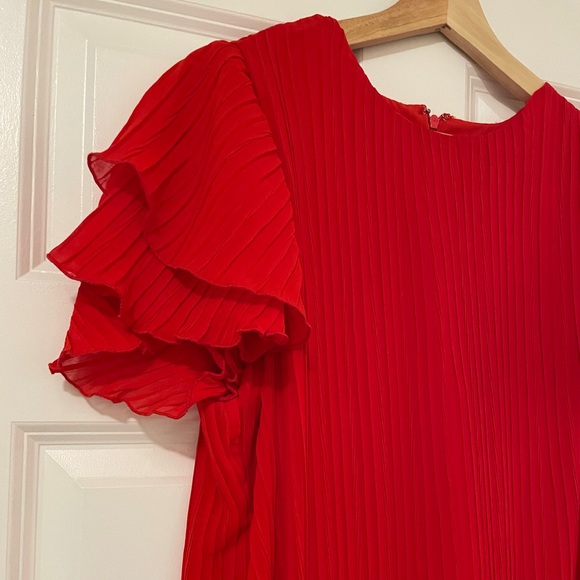 Sam Edelman Red Dress with Flutter Sleeves - Picture 2 of 3